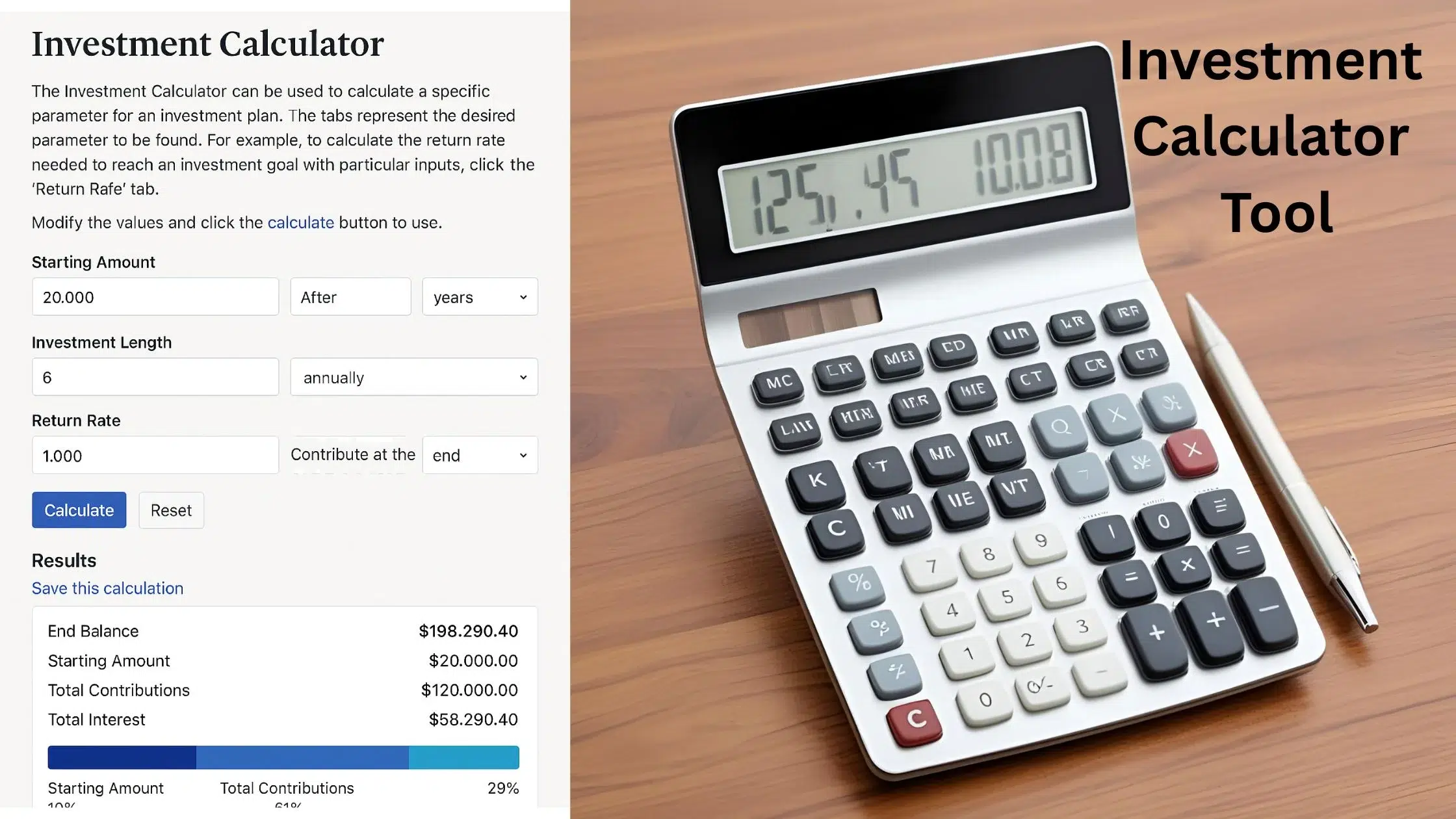 Investment Calculator Tool